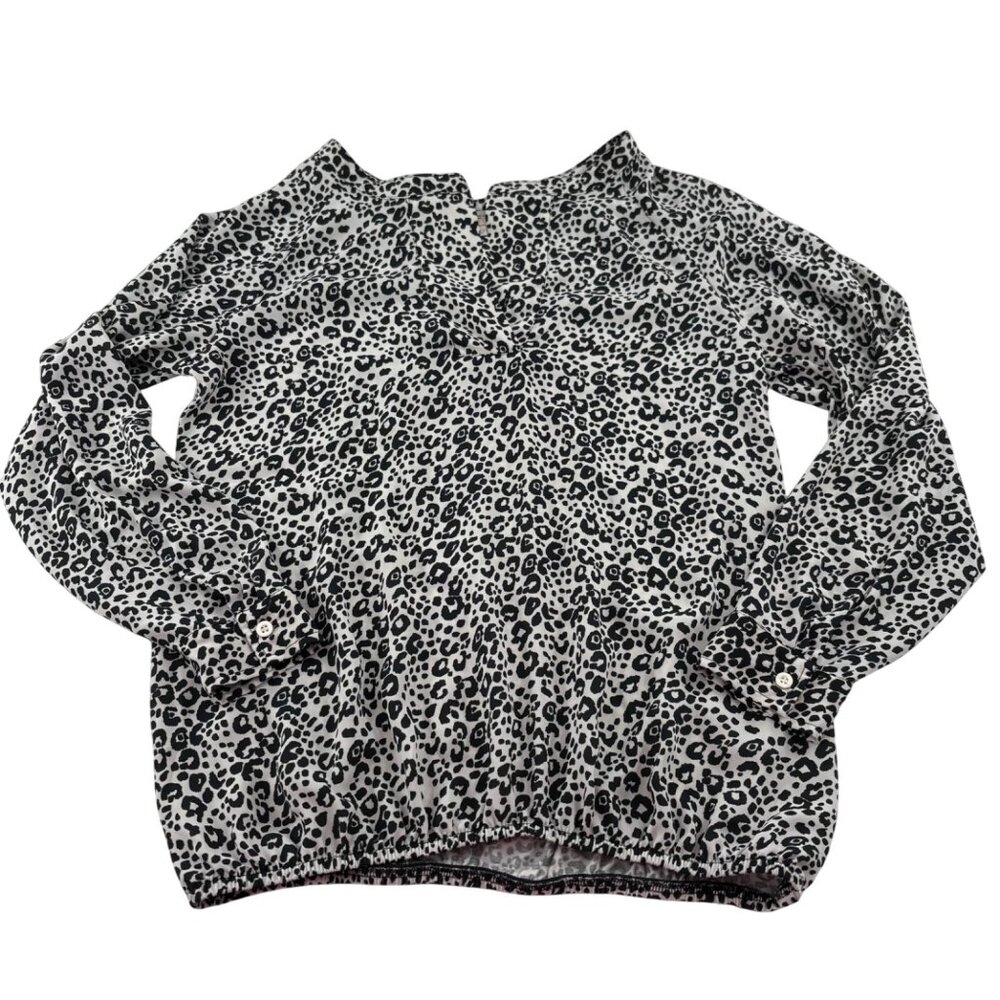 Ann Taylor LOFT Womens Petite‎ Blouse Size XS Leopard Print Long Sleeve
